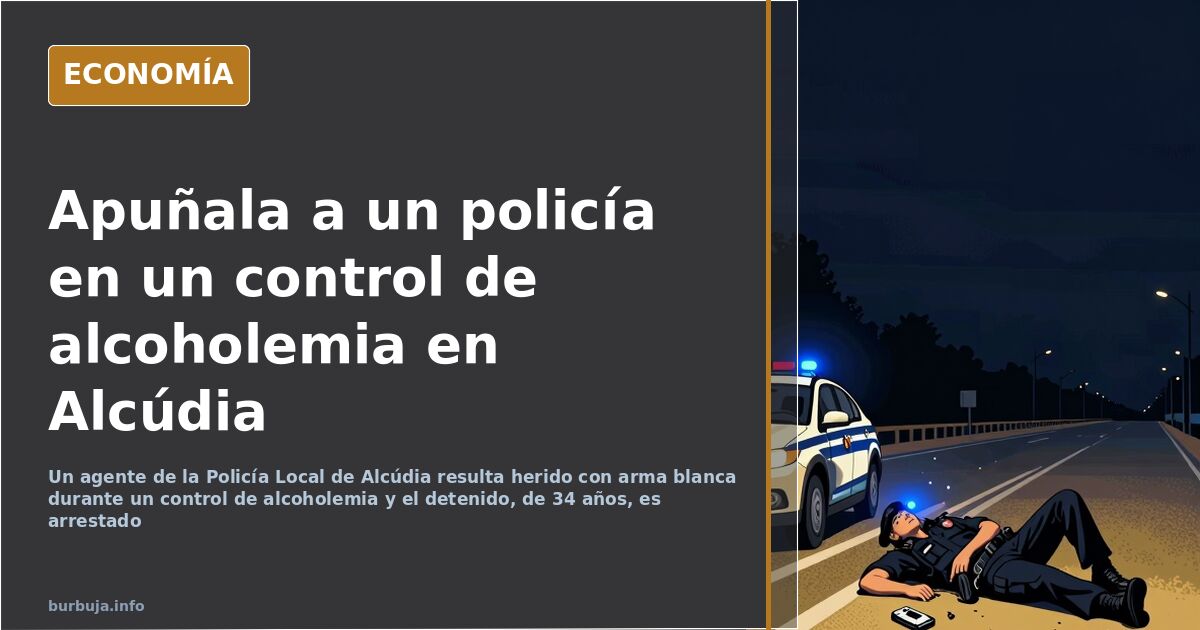 Un conductor apuñala a un policía en un control de alcoholemia en Alcúdia