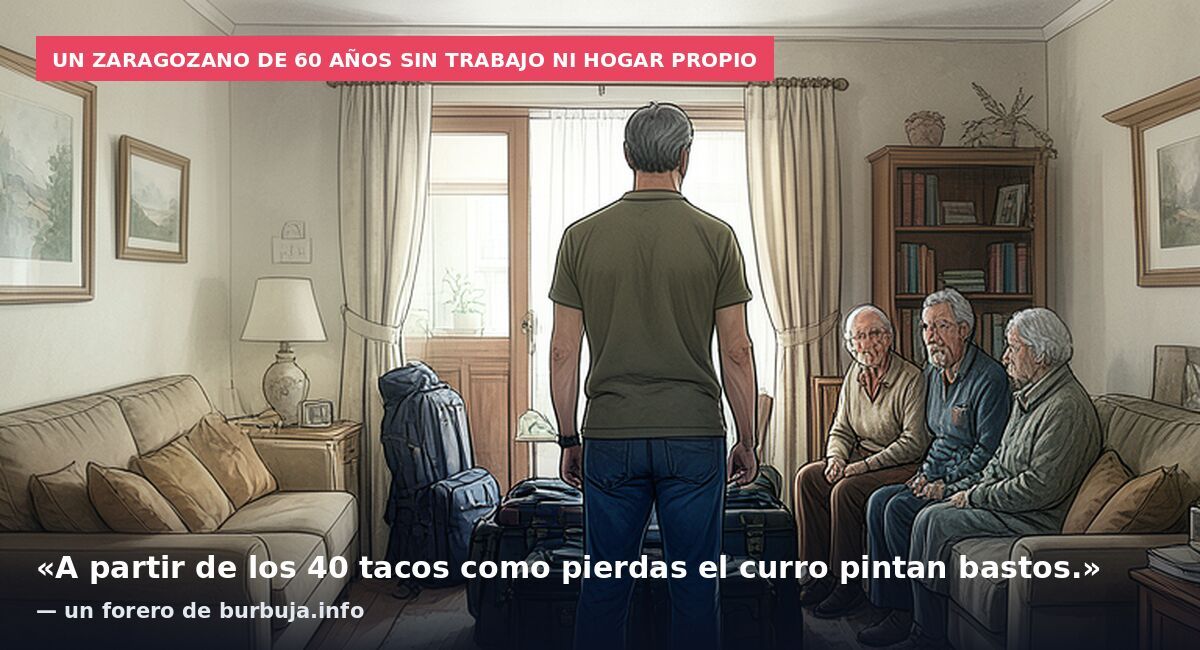 Un zaragozano de 60 años sin trabajo ni hogar propio: «A partir de los 40 tacos como pierdas el curro pintan bastos.» — un forero de burbuja.info