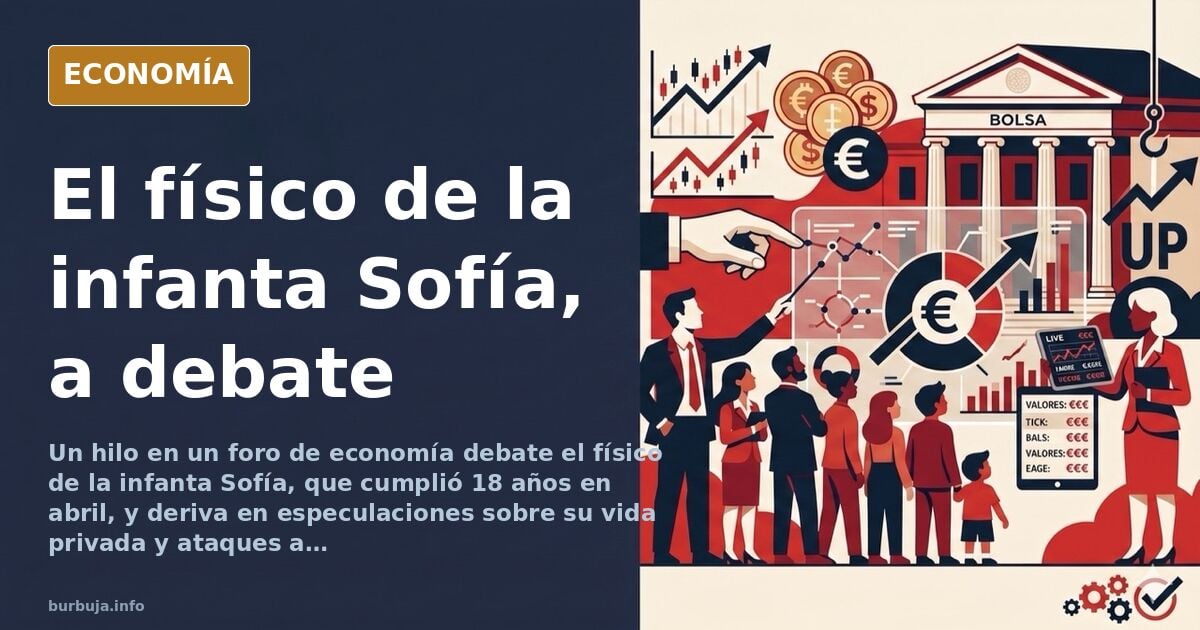 Ilustración editorial de la infanta Sofía de espaldas en un acto oficial, con fondo azul marino y dorado