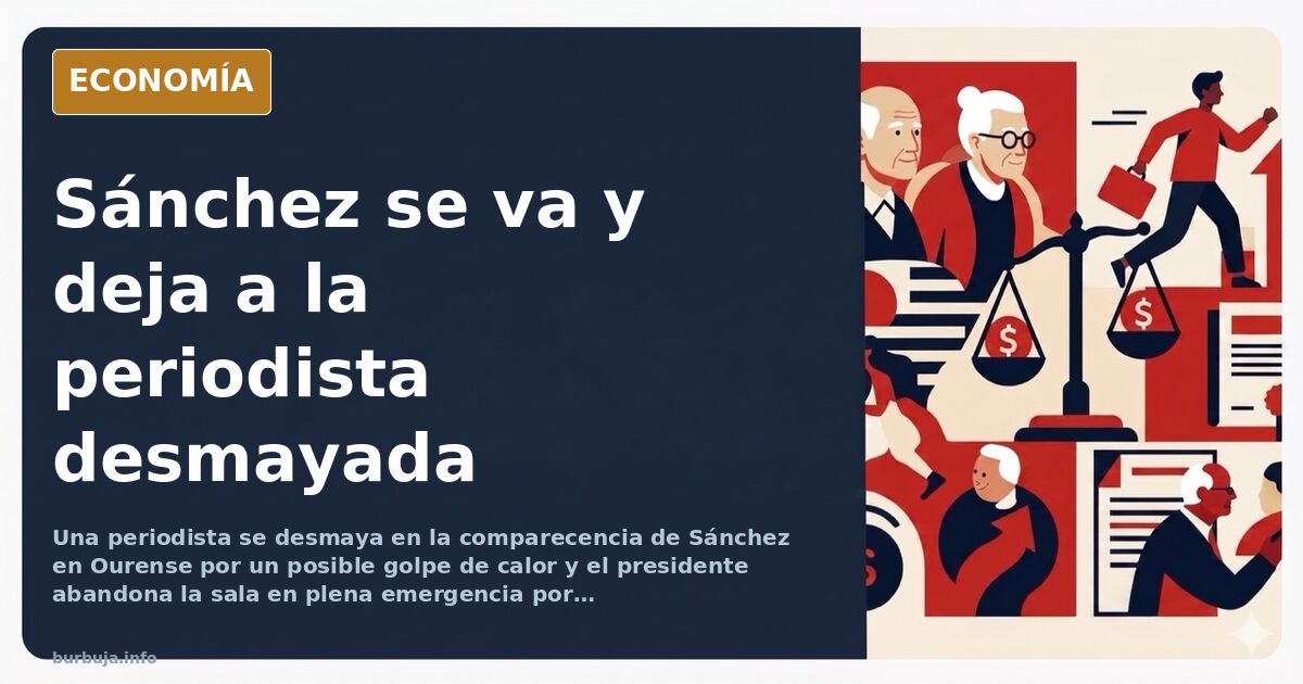 Ilustración editorial de una sala de prensa vacía con una silla caída y un micrófono, en tonos azul marino y dorado