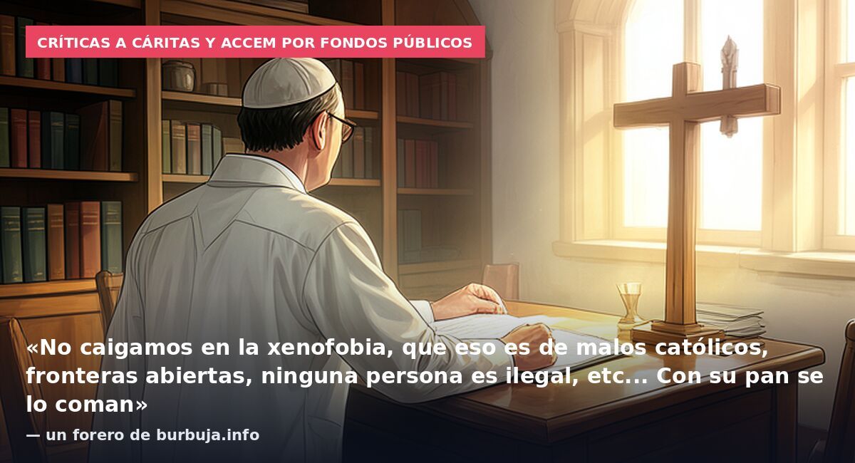 Críticas a Cáritas y ACCEM por fondos públicos: «No caigamos en la xenofobia, que eso es de malos católicos, fronteras abiertas, ninguna persona es ilegal, etc... Con su pan se lo coman» — un forero de burbuja.info