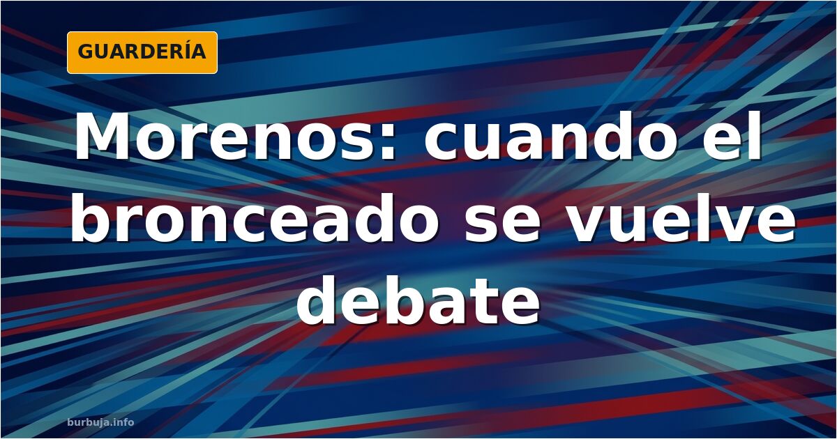 Persona con la piel bronceada junto a un cartel que muestra una escala de tonos de piel, ilustración de estilo cartoon detall