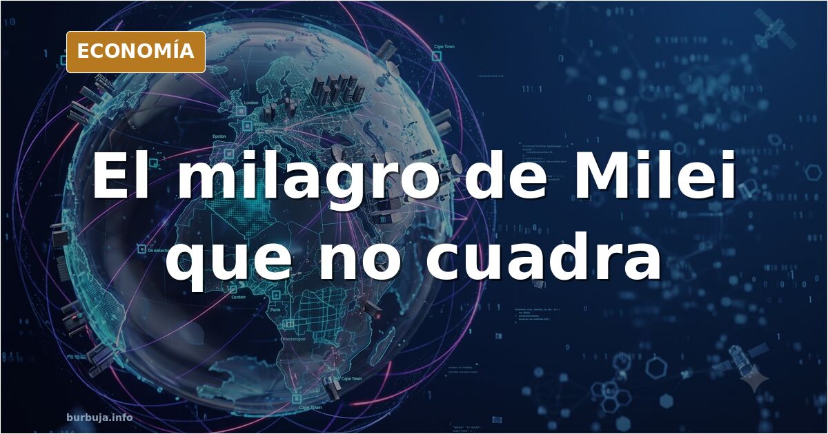 Ilustración editorial de un billete de peso argentino desintegrándose sobre un gráfico de deuda pública creciente