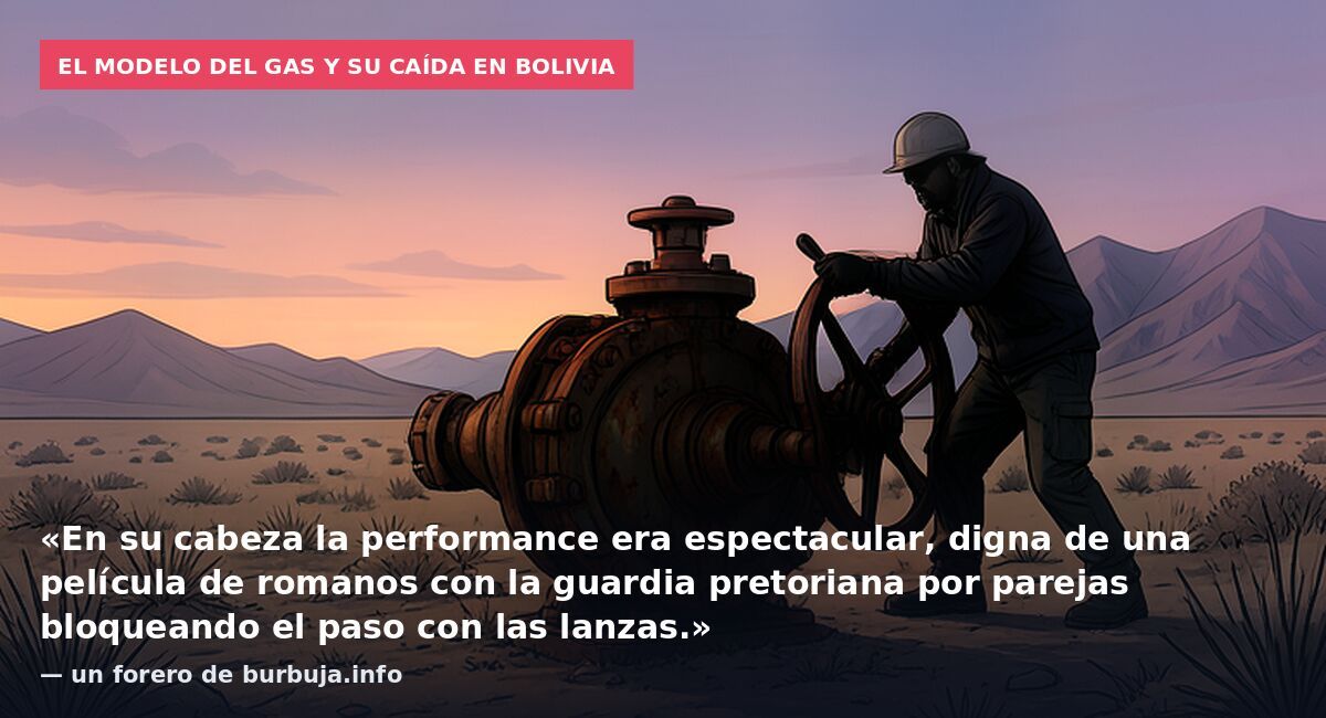 El modelo del gas y su caída en Bolivia: «En su cabeza la performance era espectacular, digna de una película de romanos con la guardia pretoriana por parejas bloqueando el paso con las lanzas.» — un forero de burbuja.info