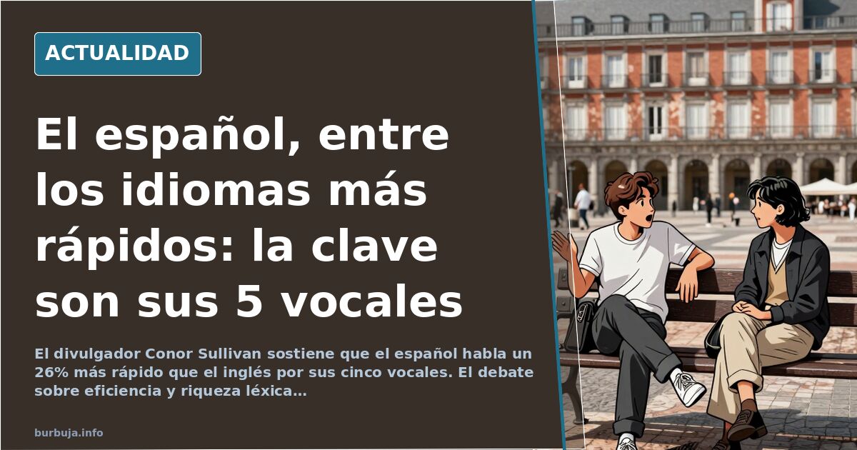 El español habla un 26% más rápido que el inglés por sus cinco vocales
