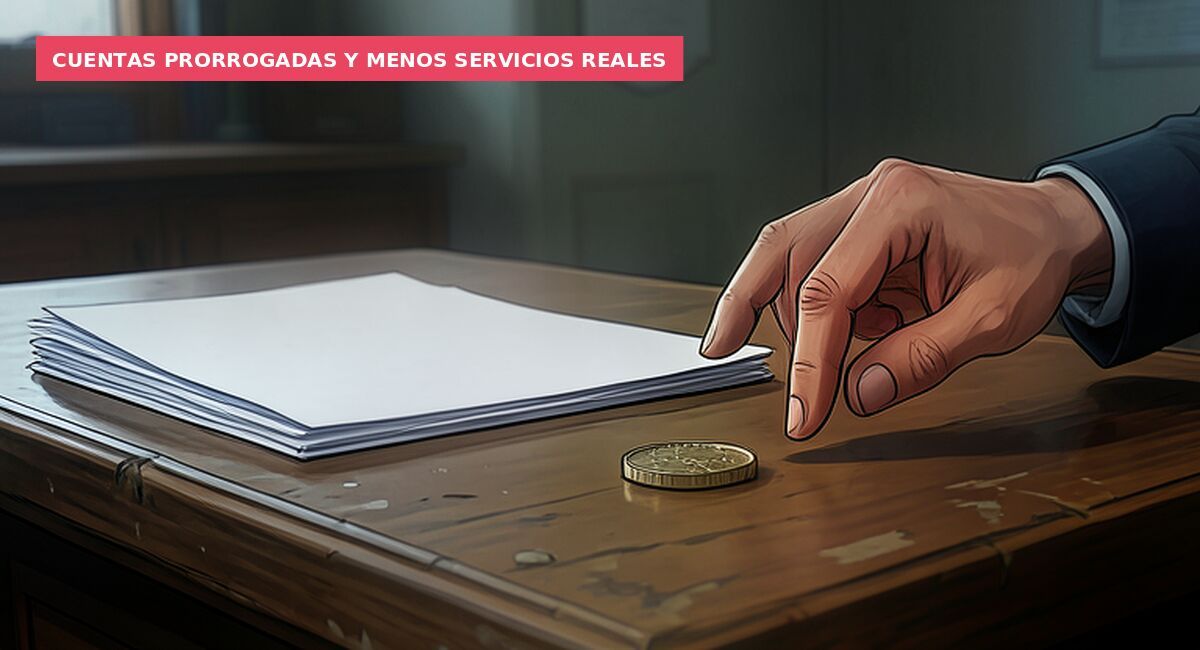 Cuentas prorrogadas y menos servicios reales