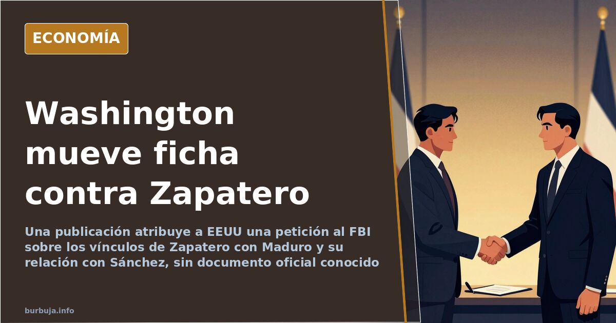 Ilustración editorial de un expediente clasificado sobre la petición de información al FBI acerca de Zapatero y sus vínculos 