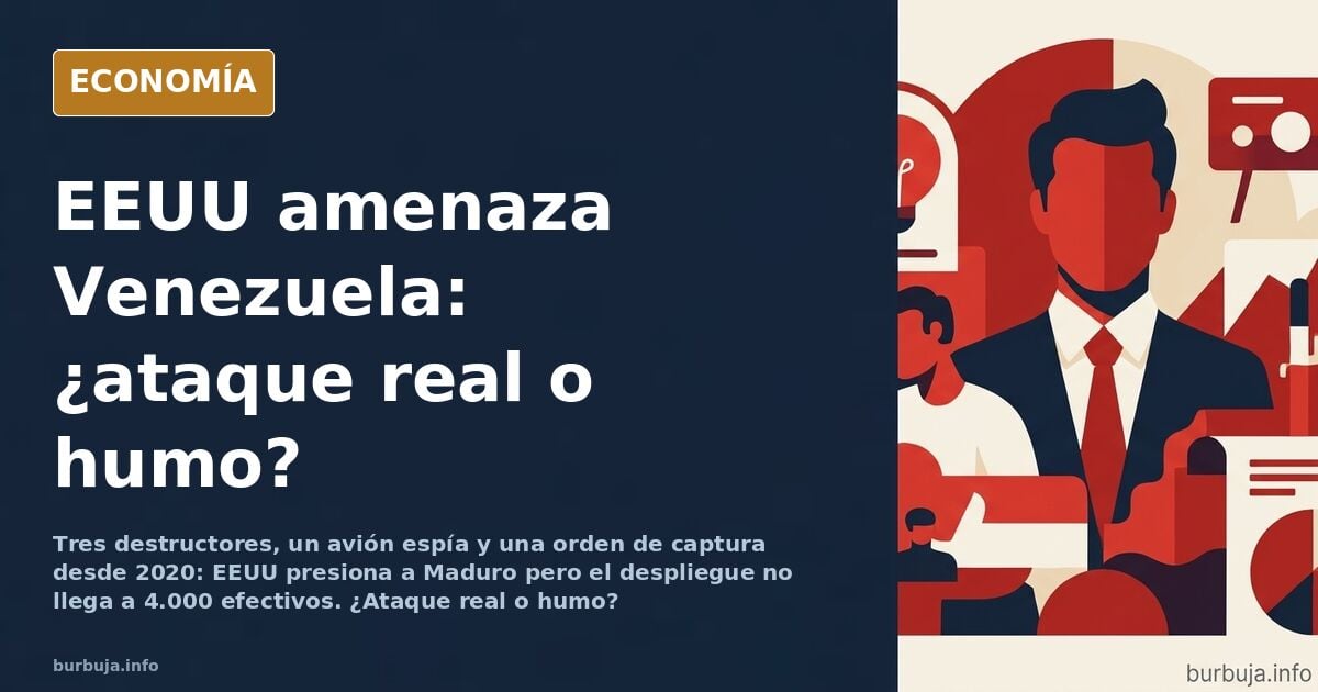 Ilustración editorial de un avión de reconocimiento sobrevolando aguas del Caribe con destructores en el horizonte y la silue