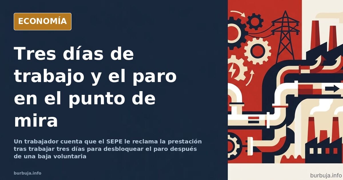 Ilustración editorial de un expediente administrativo del SEPE sobre contratos puente y prestación por desempleo