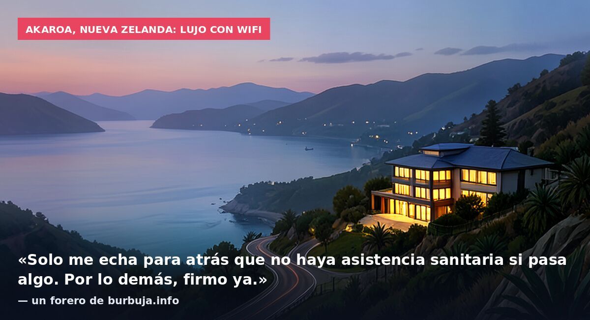 Akaroa, Nueva Zelanda: lujo con wifi: «Solo me echa para atrás que no haya asistencia sanitaria si pasa algo. Por lo demás, firmo ya.» — un forero de burbuja.info