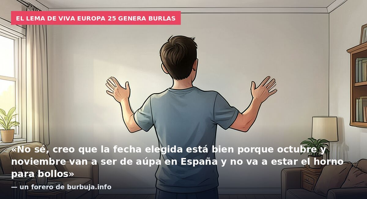 El lema de VIVA Europa 25 genera burlas: «No sé, creo que la fecha elegida está bien porque octubre y noviembre van a ser de aúpa en España y no va a estar el horno para bollos» — un forero de burbuja.info