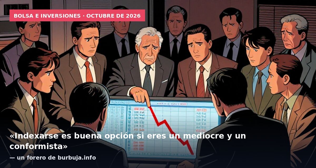 Bolsa e inversiones · octubre de 2026: «Indexarse es buena opción si eres un mediocre y un conformista» — un forero de burbuja.info