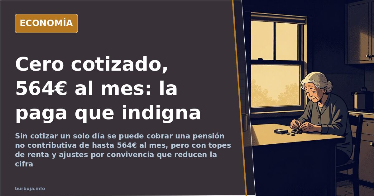 Cotizar 0 días y cobrar 564€: así funciona la pensión no contributiva