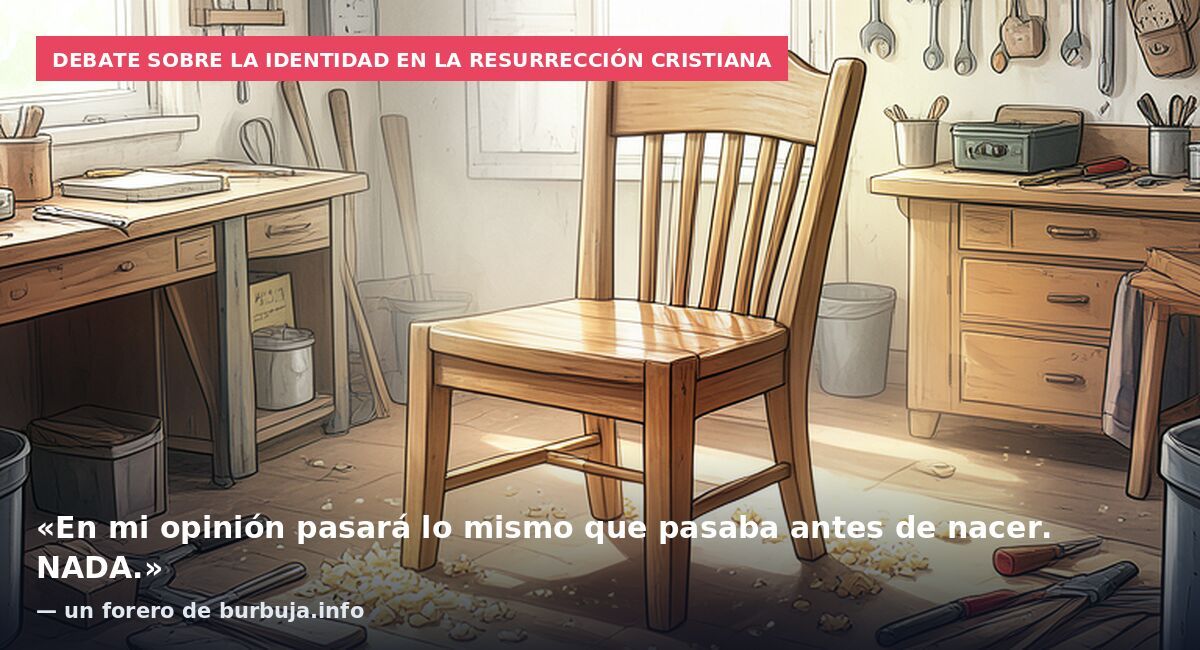 Debate sobre la identidad en la resurrección cristiana: «En mi opinión pasará lo mismo que pasaba antes de nacer. NADA.» — un forero de burbuja.info