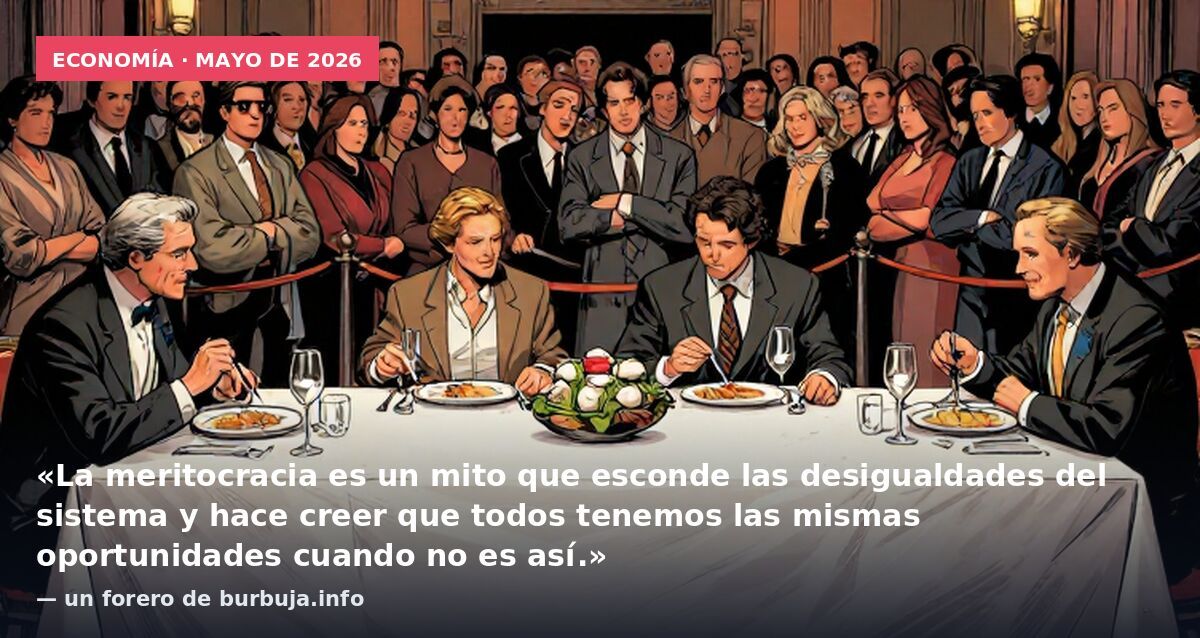 Economía · mayo de 2026: «La meritocracia es un mito que esconde las desigualdades del sistema y hace creer que todos tenemos las mismas oportunidades cuando no es así.» — un forero de burbuja.info