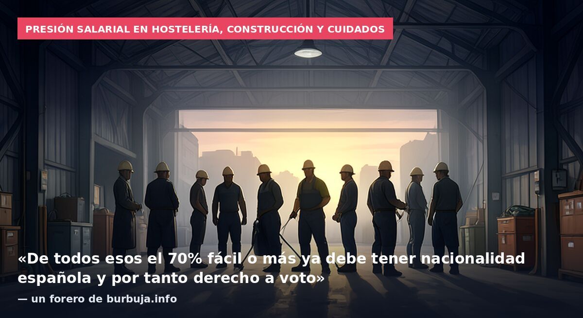 Presión salarial en hostelería, construcción y cuidados: «De todos esos el 70% fácil o más ya debe tener nacionalidad española y por tanto derecho a voto» — un forero de burbuja.info