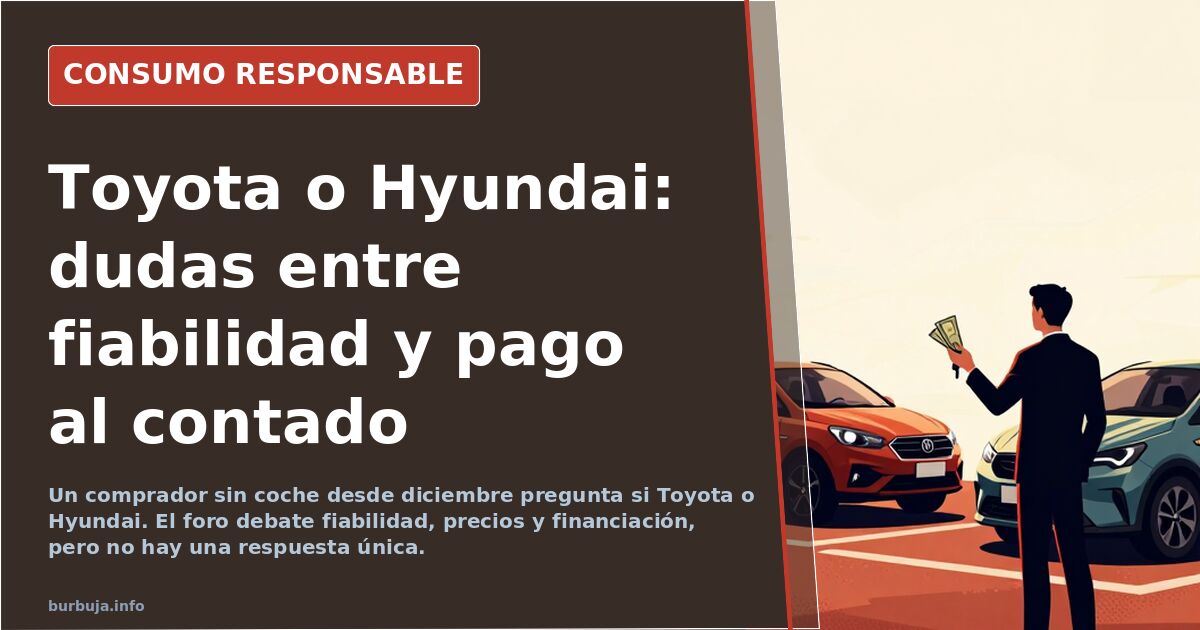 Toyota o Hyundai: dudas entre fiabilidad y pago al contado