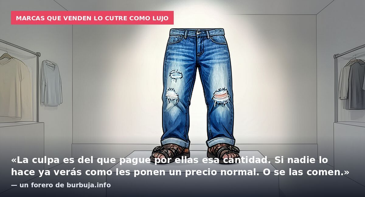 Marcas que venden lo cutre como lujo: «La culpa es del que pague por ellas esa cantidad. Si nadie lo hace ya verás como les ponen un precio normal. O se las comen.» — un forero de burbuja.info