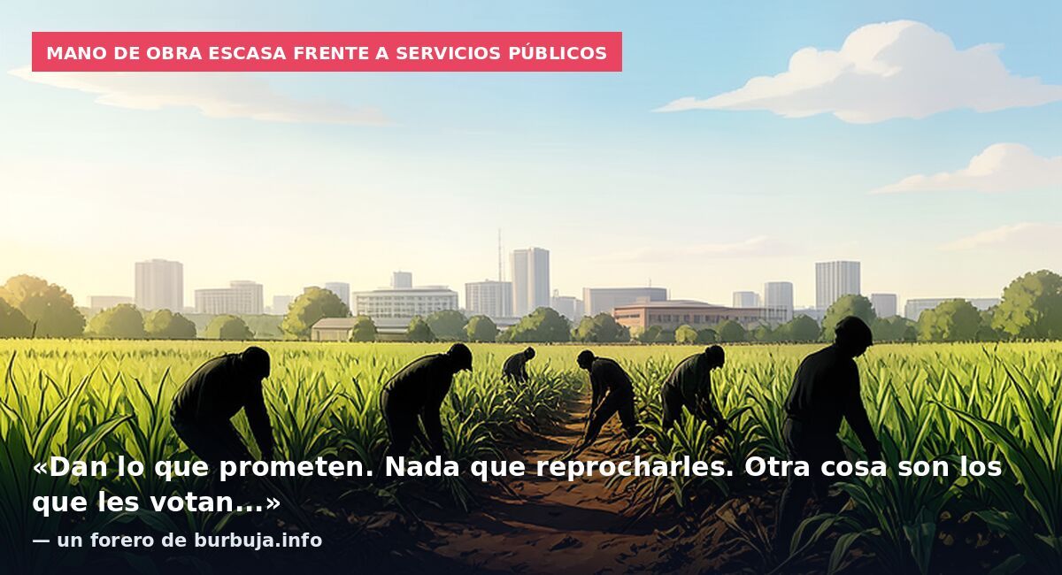 Mano de obra escasa frente a servicios públicos: «Dan lo que prometen. Nada que reprocharles. Otra cosa son los que les votan...» — un forero de burbuja.info