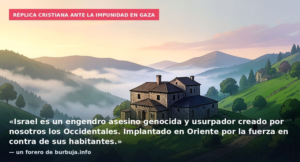 Réplica cristiana ante la impunidad en Gaza: «Israel es un engendro asesino genocida y usurpador creado por nosotros los Occidentales. Implantado en Oriente por la fuerza en contra de sus habitantes.» — un forero de burbuja.info