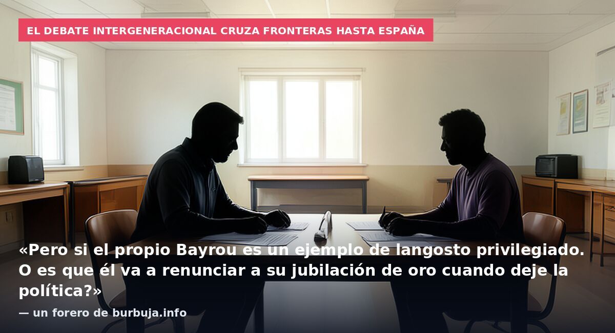 El debate intergeneracional cruza fronteras hasta España: «Pero si el propio Bayrou es un ejemplo de langosto privilegiado. O es que él va a renunciar a su jubilación de oro cuando deje la política?» — un forero de burbuja.info