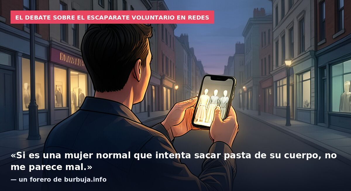 El debate sobre el escaparate voluntario en redes: «Si es una mujer normal que intenta sacar pasta de su cuerpo, no me parece mal.» — un forero de burbuja.info