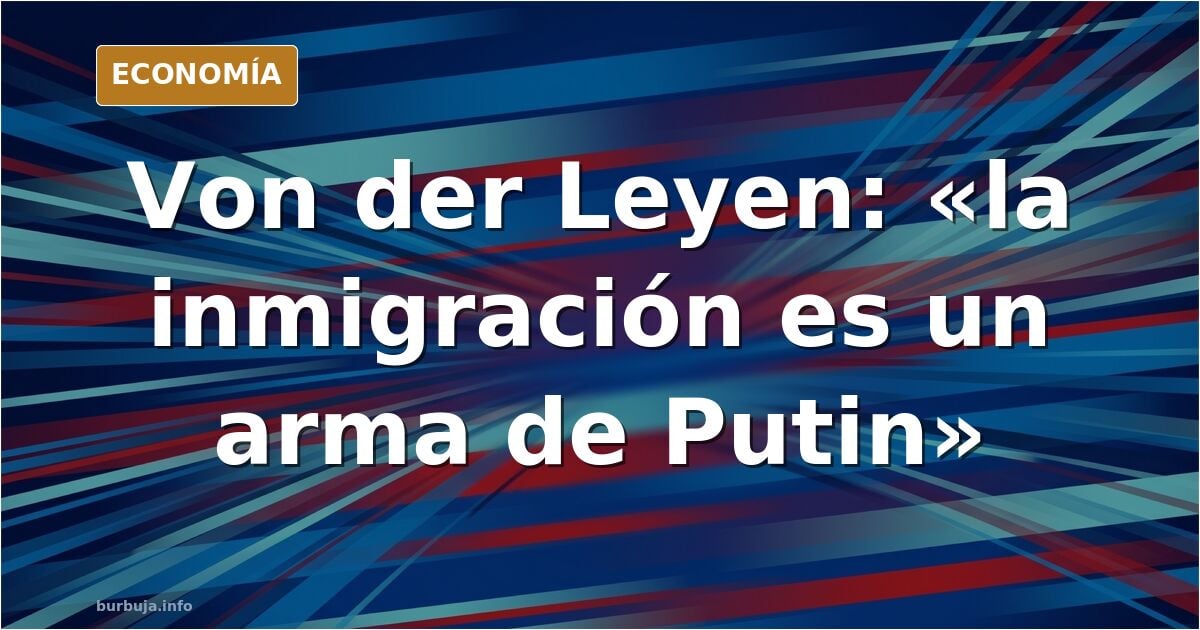 Ilustración editorial de una frontera europea con siluetas de migrantes y una sombra geopolítica al fondo