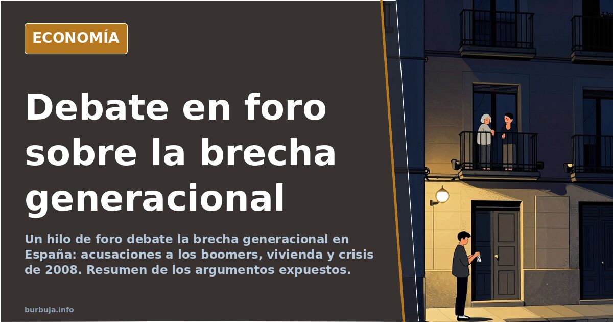 Debate en foro sobre la fractura generacional en España