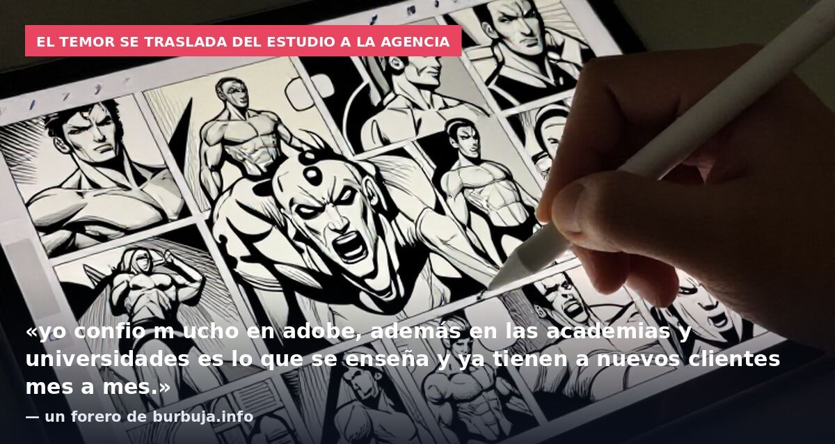 El temor se traslada del estudio a la agencia: «yo confio m ucho en adobe, además en las academias y universidades es lo que se enseña y ya tienen a nuevos clientes mes a mes.» — un forero de burbuja.info