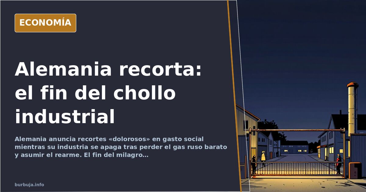 Alemania anuncia recortes «dolorosos» en gasto social