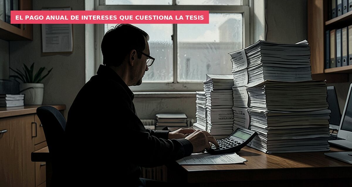 El pago anual de intereses que cuestiona la tesis