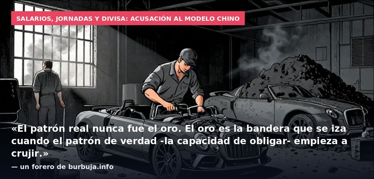 Salarios, jornadas y divisa: acusación al modelo chino: «El patrón real nunca fue el oro. El oro es la bandera que se iza cuando el patrón de verdad -la capacidad de obligar- empieza a crujir.» — un forero de burbuja.info