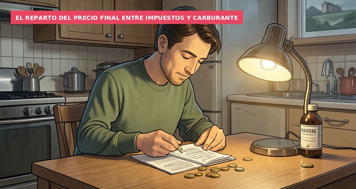 El reparto del precio final entre impuestos y carburante