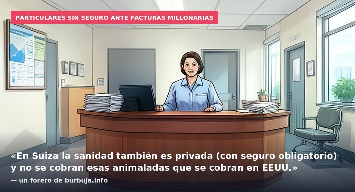 Particulares sin seguro ante facturas millonarias: «En Suiza la sanidad también es privada (con seguro obligatorio) y no se cobran esas animaladas que se cobran en EEUU.» — un forero de burbuja.info