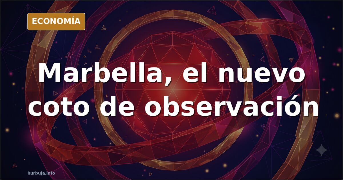 Ilustración editorial de una terraza en Marbella con mujeres veladas y un observador especulando sobre su origen