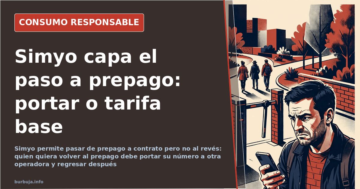 Tarjeta SIM de prepago junto a un smartphone mostrando el área de cliente de una operadora de telefonía móvil