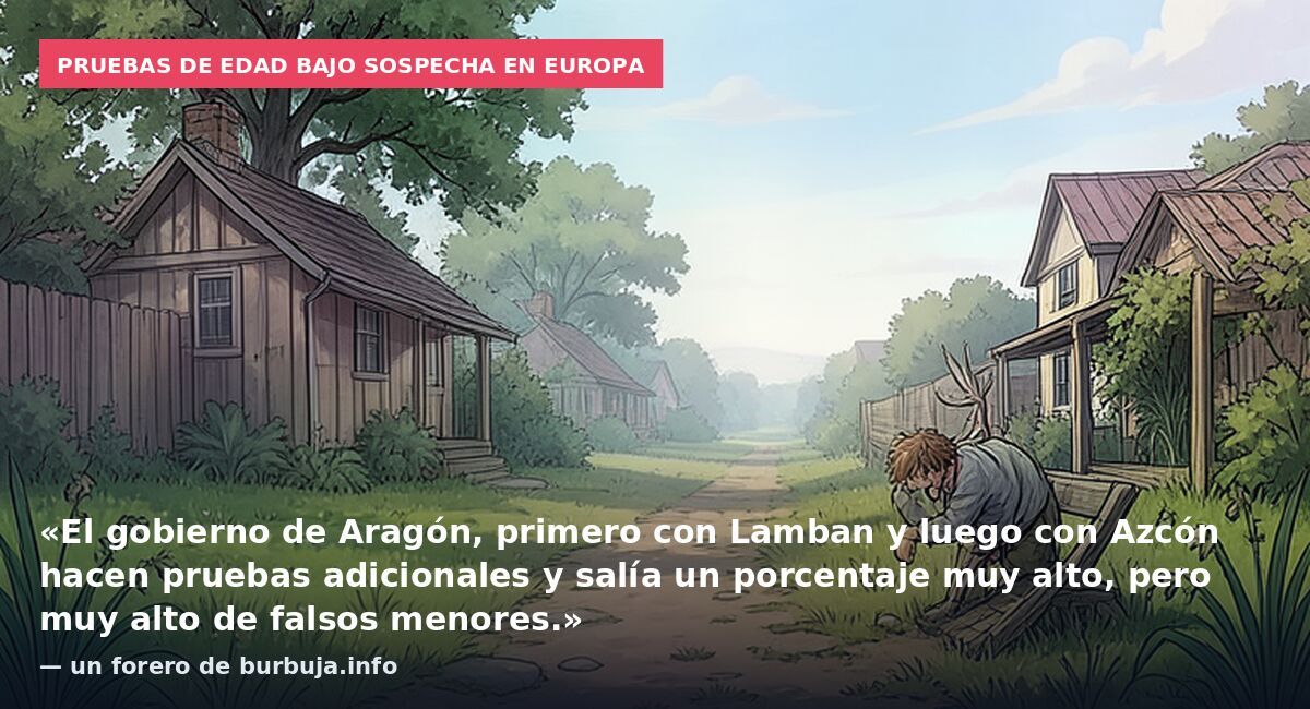 Pruebas de edad bajo sospecha en Europa: «El gobierno de Aragón, primero con Lamban y luego con Azcón hacen pruebas adicionales y salía un porcentaje muy alto, pero muy alto de falsos menores.» — un forero de burbuja.info