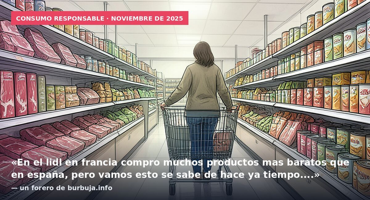 Consumo responsable · noviembre de 2025: «En el lidl en francia compro muchos productos mas baratos que en españa, pero vamos esto se sabe de hace ya tiempo....» — un forero de burbuja.info