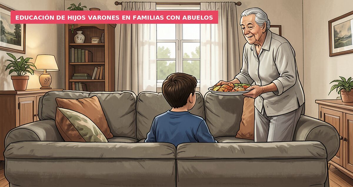 Educación de hijos varones en familias con abuelos
