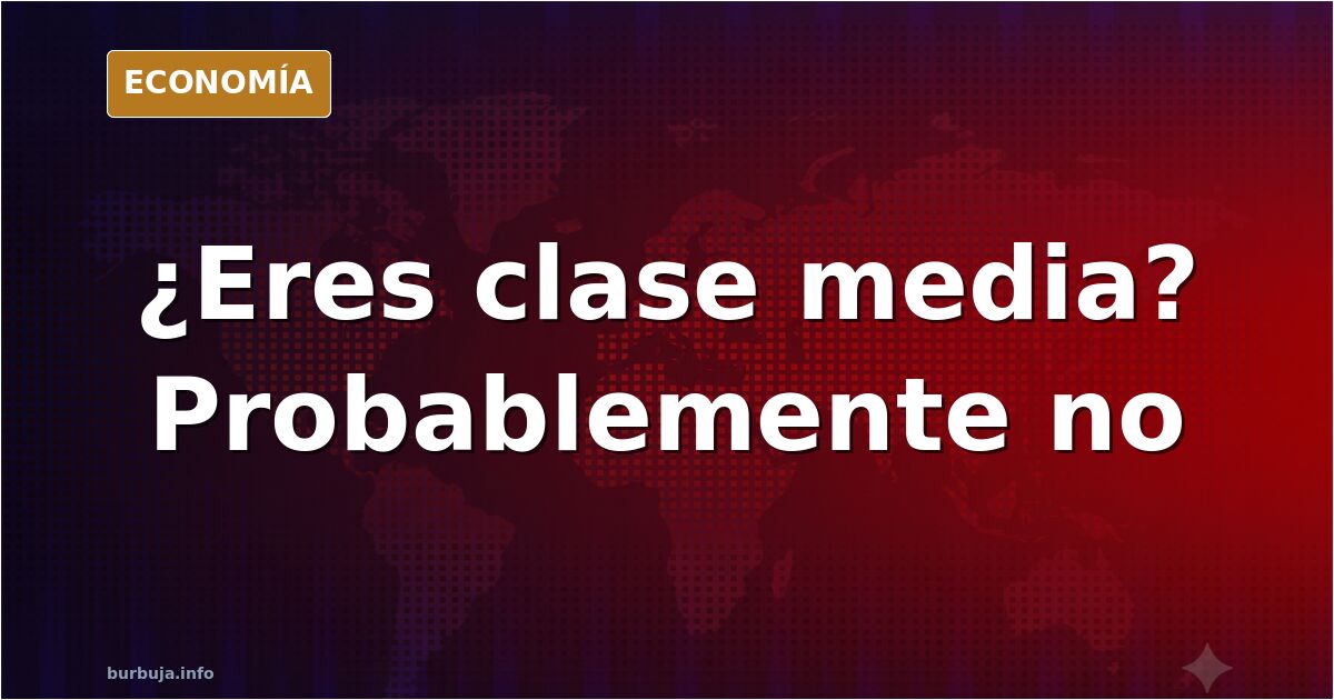 Ilustración editorial sobre la clase media en España y el desfase entre el umbral estadístico de ingresos y el coste de vida 