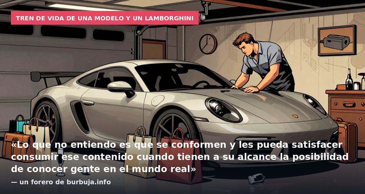 Tren de vida de una modelo y un Lamborghini: «Lo que no entiendo es que se conformen y les pueda satisfacer consumir ese contenido cuando tienen a su alcance la posibilidad de conocer gente en el mundo real» — un forero de burbuja.info
