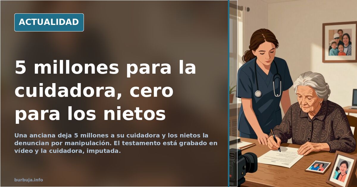 Una anciana deja 5 millones a su cuidadora y los nietos la denuncian