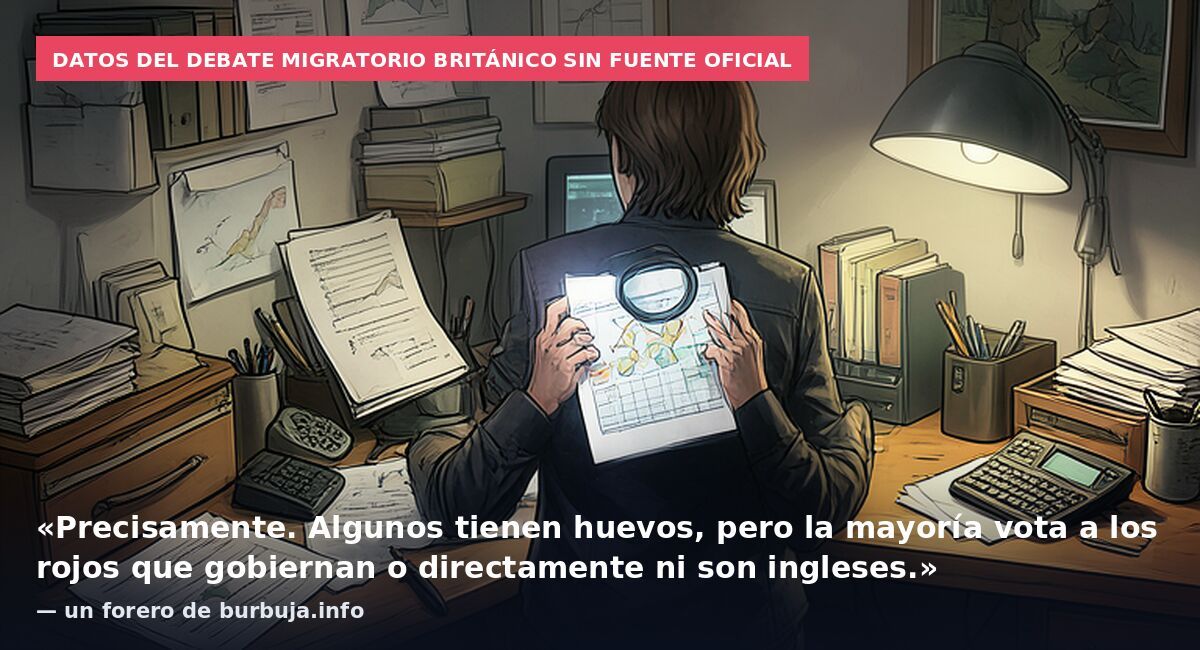 Datos del debate migratorio británico sin fuente oficial: «Precisamente. Algunos tienen huevos, pero la mayoría vota a los rojos que gobiernan o directamente ni son ingleses.» — un forero de burbuja.info