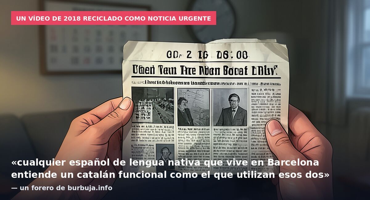 Un vídeo de 2018 reciclado como noticia urgente: «cualquier español de lengua nativa que vive en Barcelona entiende un catalán funcional como el que utilizan esos dos» — un forero de burbuja.info