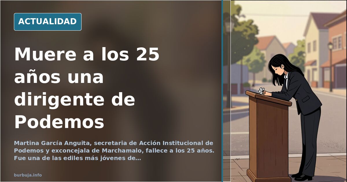 Retrato de perfil de Martina García Anguita, dirigente de Podemos Castilla-La Mancha fallecida a los 25 años