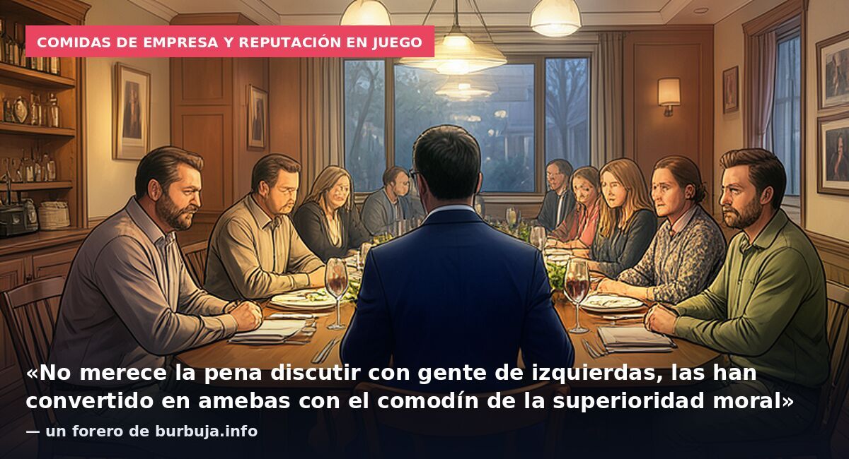 Comidas de empresa y reputación en juego: «No merece la pena discutir con gente de izquierdas, las han convertido en amebas con el comodín de la superioridad moral» — un forero de burbuja.info