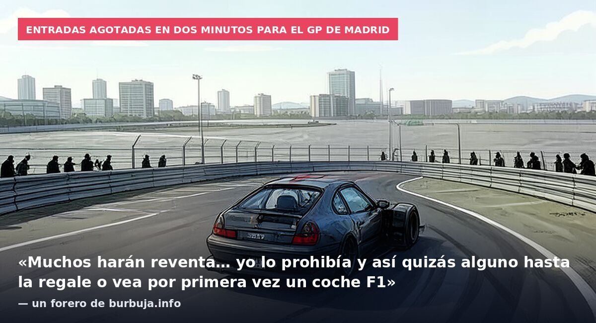 Entradas agotadas en dos minutos para el GP de Madrid: «Muchos harán reventa… yo lo prohibía y así quizás alguno hasta la regale o vea por primera vez un coche F1» — un forero de burbuja.info