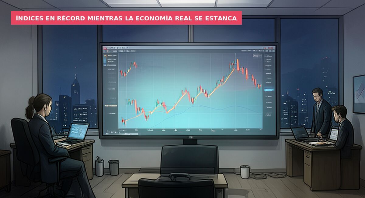 Índices en récord mientras la economía real se estanca