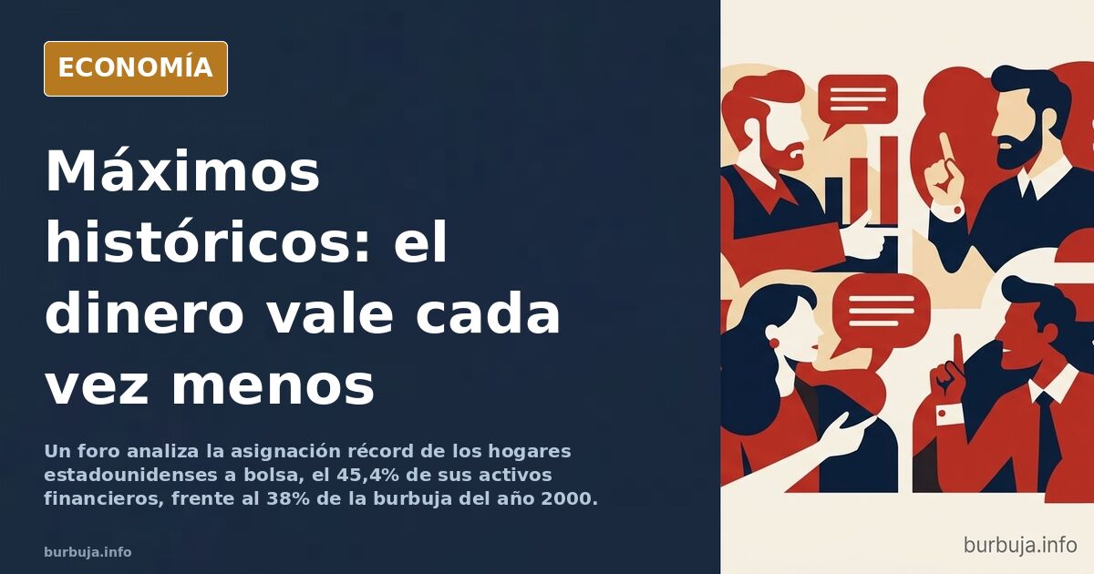 Gráfico de líneas ascendentes en azul marino y dorado que representa los máximos históricos de la bolsa y el oro