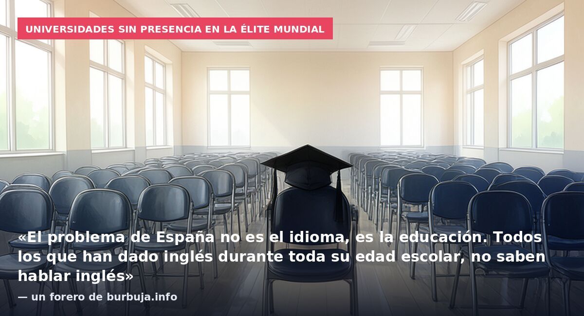 Universidades sin presencia en la élite mundial: «El problema de España no es el idioma, es la educación. Todos los que han dado inglés durante toda su edad escolar, no saben hablar inglés» — un forero de burbuja.info